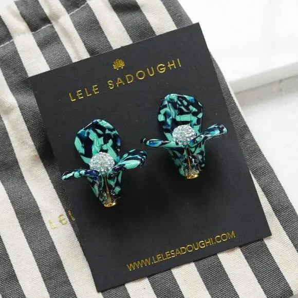 Lele Sadoughi Trillium Stud Earrings Pistachio - Picture 4 of 5